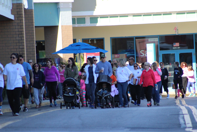 Crowd gathering near the food court.
