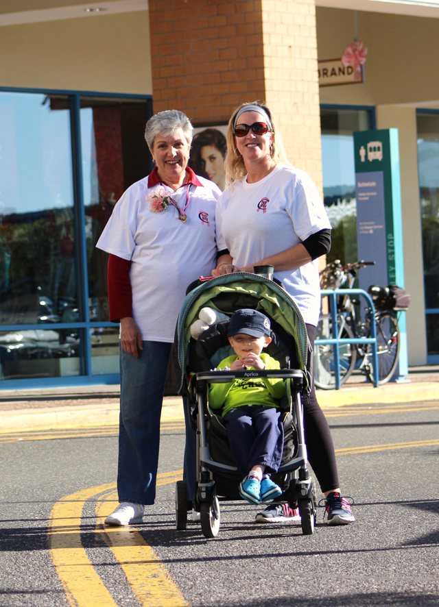 Paulette Jasinski, a breast cancer survivor from Calverton, and Laura of Farmingdale with baby Jack. 