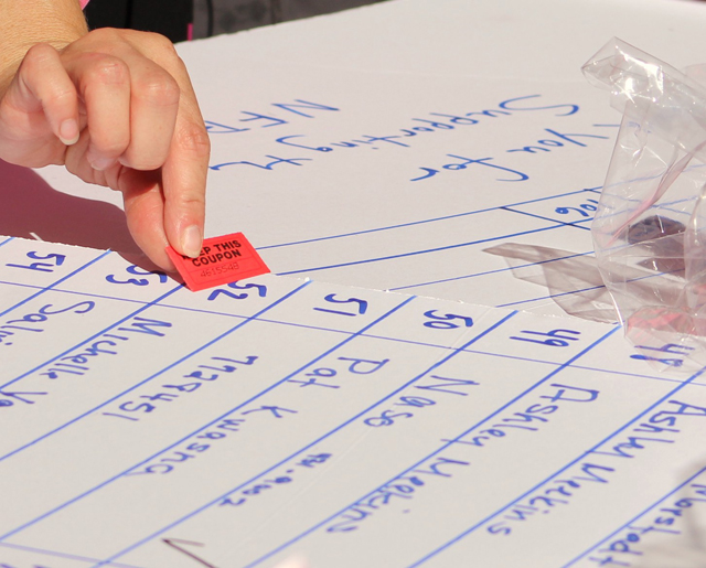 Raffle prize winners announced.