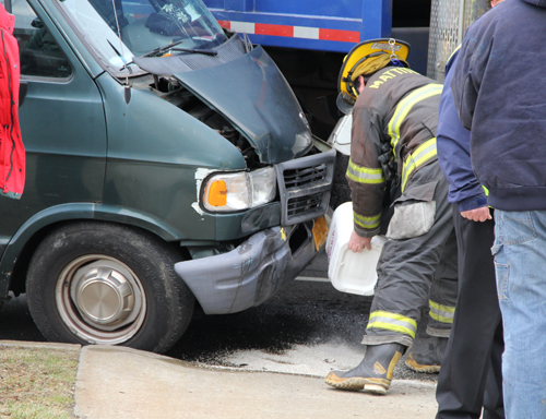 CARRIE MILLER PHOTO | Firefighter at the scene of a crash Tuesday in Laurel.