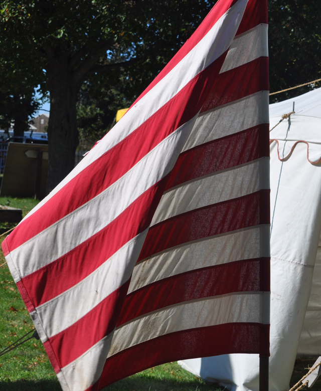 Quiet moments at the 1814 camp set up this weekend at Hallockville Museum farm. (Credit: Grant Parpan)