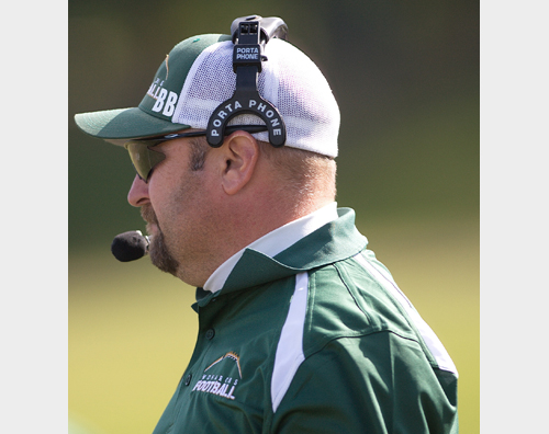 GARRET MEADE PHOTO | McGann-Mercy football coach Jeff Doroski faces an uncertain future amid speculation that he will be replaced as the team's varsity coach.