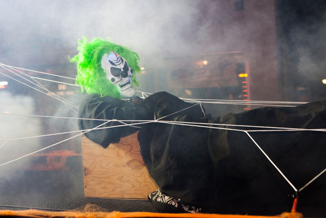 There were plenty of frights in Riverhead for the start of the Edgar Allen Poe Festival. (Credit: Katharine Schroeder)