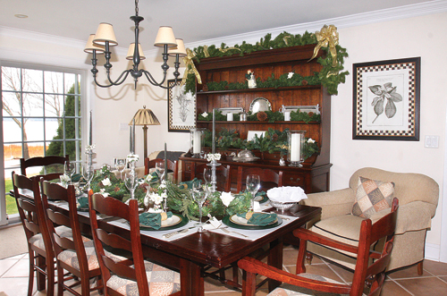 The dining room table set for the holiday dinner at Jack and Patricia Orben's Aquebogue home. (Credit: Barbaraellen Koch, file)