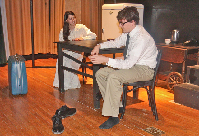 Danielle Allen of Riverhead as Linda and Ian Byrne of Baiting Hollow as Willy Loman her husband. (Barbaraellen Koch photo)