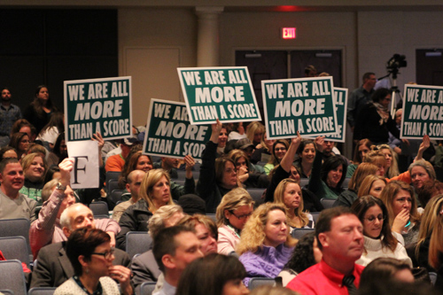 Educators packed a forum at Eastport-South Manor High School last December to express their displeasure over Common Core. (Credit: Carrie Miller, file)