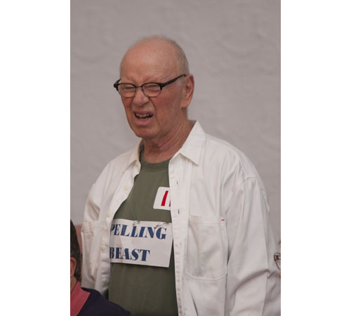 Joe McKay grimaces after missing a word. (Credit: Katharine Schroeder)