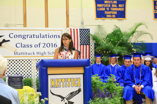 Jennifer Foster is the guest speaker from the class of 1991. (Credit: Krysten Massa)