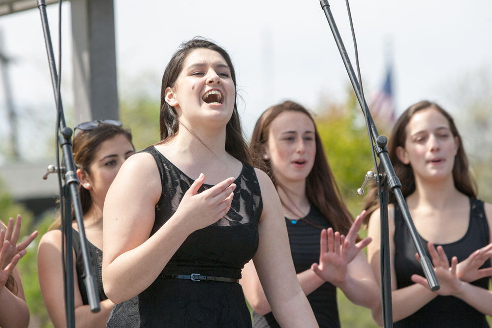 The Northport High School Multi-Colored Tights. (Credit: Katharine Schroeder)