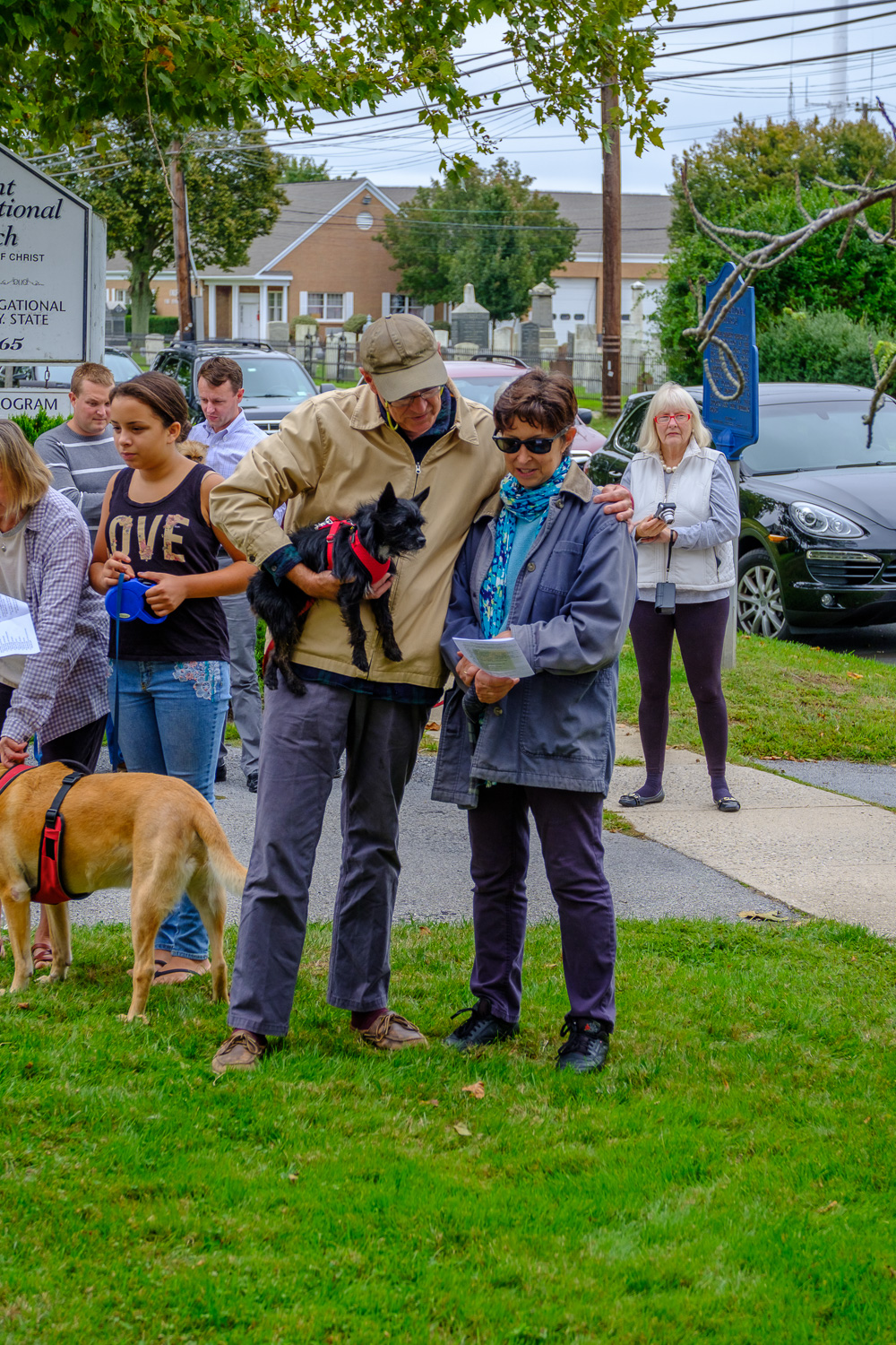 Tim Frost and Margaret Minichini with Jackson the terrier. (Credit: Jeremy Garretson)