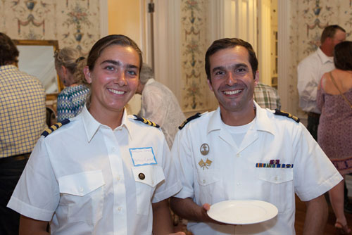 Katelinn Shaw of the Picton Castle with Humberto Rocha of the Sagres.