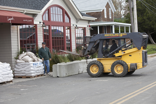 Concrete barricades at Legends in New Suffolk