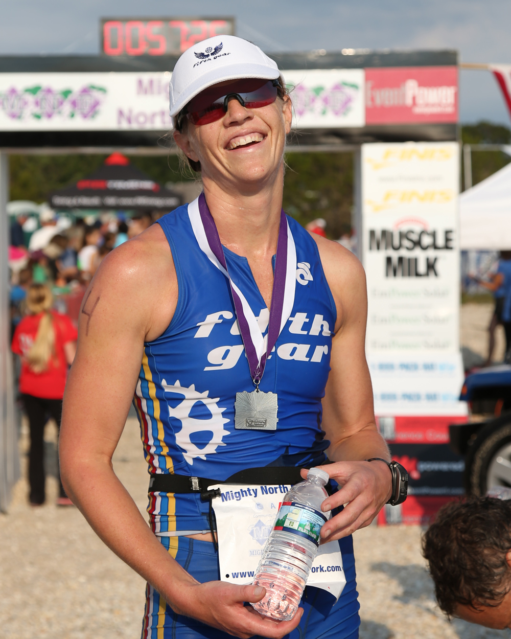 Jennifer Place of Southold finished first in the women's division and 14th overall with a time of 54:04. (Credit: Daniel De Mato)