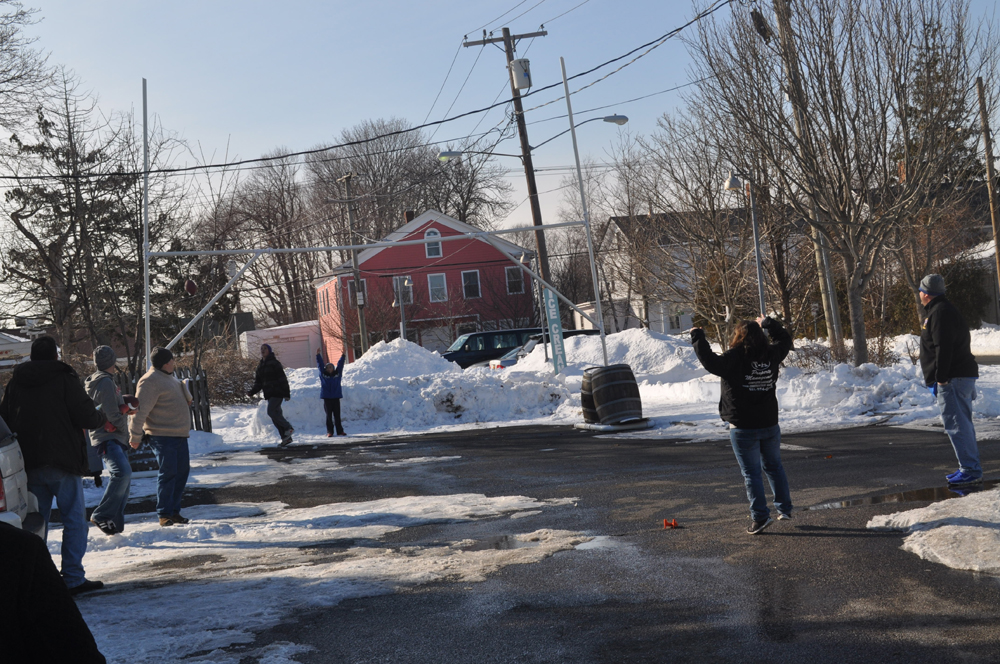 Jen Delaney of Greenport celebrates her 15-yard field goal.