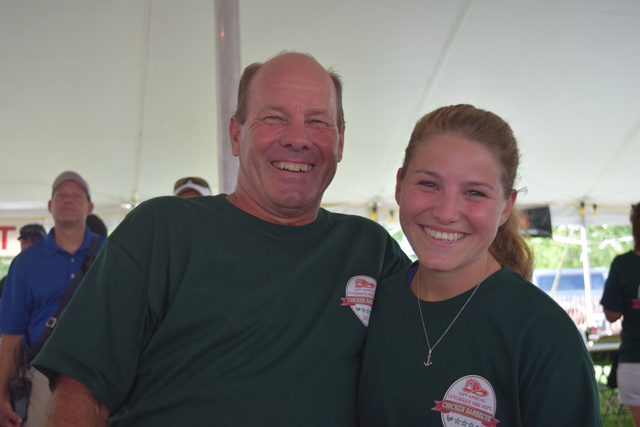 Donald Grim and his daughter Tracy Grim of Cutchogue. Proud dad couldn't help but brag that his daughter, a Villanova University senior, will soon graduate and join the U.S. Navy.
