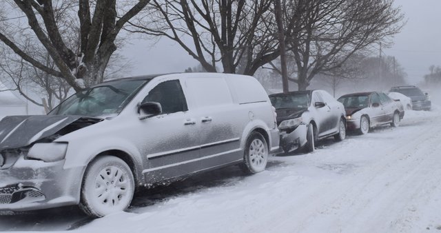 The scene of a seven-car pileup in Jamesport early last month. (Credit: Grant Parpan, file)