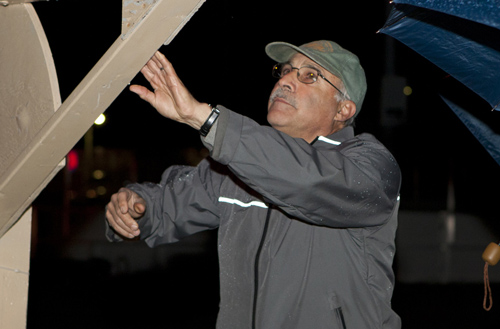 KATHARINE SCHROEDER FILE PHOTO | Greenport village administrator David Abatelli at a menorah lighting in Greenport last year.