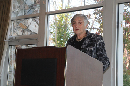 JENNIFER GUSTAVSON PHOTO | Diane Ravitch talking with Long Island educators in Hauppauge Tuesday morning.