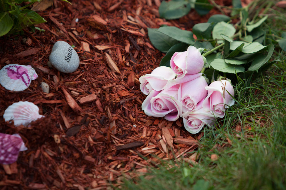 Flowers left for Kaitlyn.