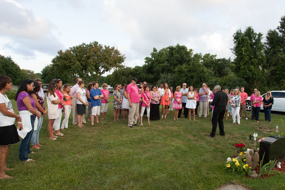 Many wore bright pink Kait's Angels shirts.