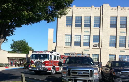 JENNIFER GUSTAVSON PHOTO | A fire was reported at Greenport School Thursday.