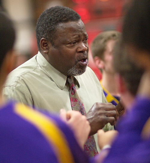 GARRET MEADE FILE PHOTO | Al Edwards, talking to his players during his last game as Greenport's coach, is retiring after 34 years of running the team.