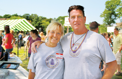 Greenport High School grads Joan Dinizio and Tom Krumenacker at the first all-class reunion in 2012. (Credit: Jennifer Gustavson, file)