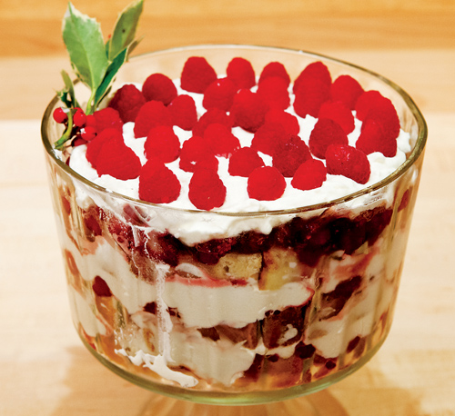 KATHARINE SCHROEDER PHOTO | Raspberry trifle for dessert.