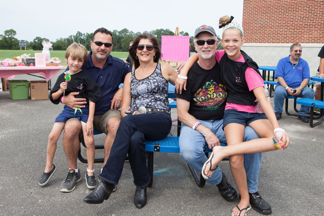 Owen and Jason Collins of Wading River, Chris and Jack Young of Coram and Olivia Collins of Wading River. (Credit: Katharine Schroeder)