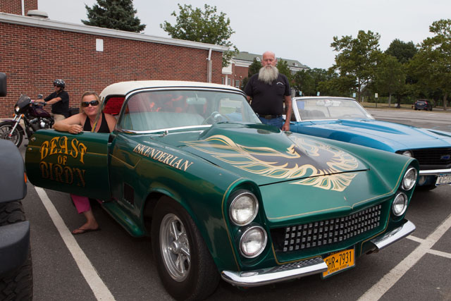 Tisha Watroba and Chris Urban with their 1955 Thunderbird. (Credit: Katharine Schroeder)