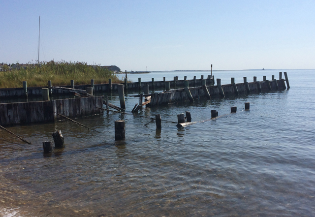 This bulkhead at Norman Klipp Park in Greenport will soon be repaired. (Credit: Grant Parpan)