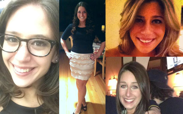 Left: Amy Grabina, Lauren Baruch, Stephanie Belli (top) and Brittney Schulman. (Credit: Facebook)