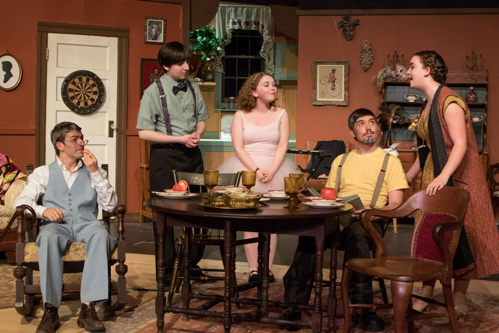 A scene from Mattituck High School's production of the comedy 'You Can't Take It With You.' (Credit: Katharine Schroeder)