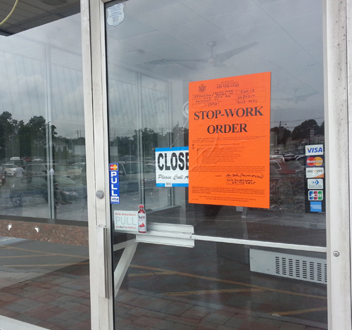 JENNIFER GUSTAVSON PHOTO | The state recently posted a stop-work order at the North Fork Bagel Company in Mattituck. The bagel shop opened last spring.