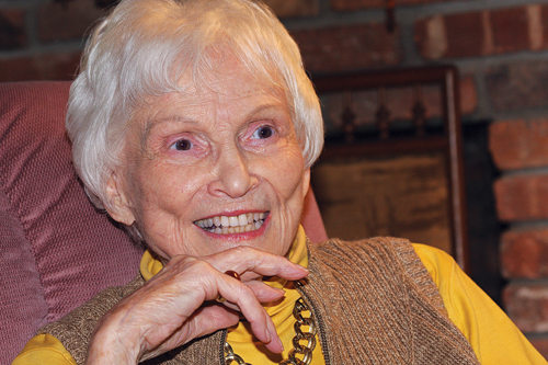 Tony-Award winning actress Peg Murray at home in Southold last week. (Credit: Barbaraellen Koch)