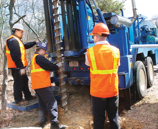 Suffolk County health department workers have done extensive groundwater quality testing near the former Grumman plant in Calverton. (Credit: Barbaraellen Koch, file)
