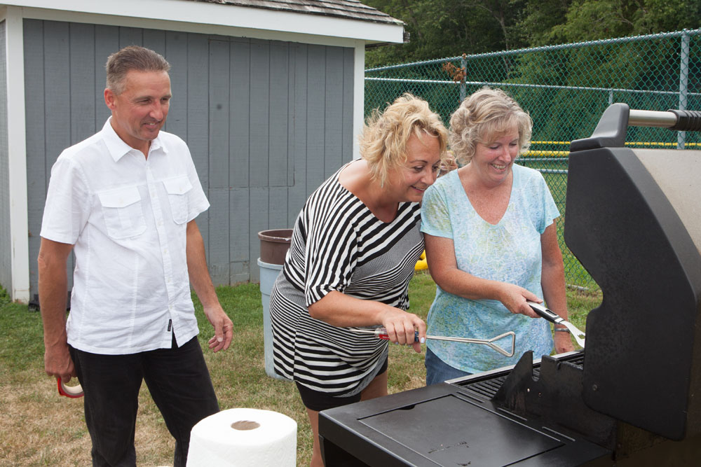 On food detail (from left) Bruno Semon, Sylvia Pirillo and Kathy Hubbard.