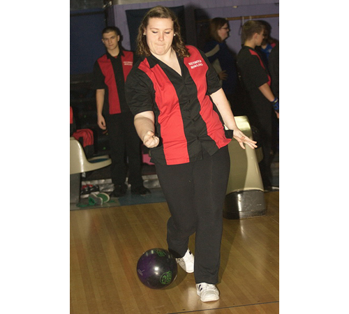 GARRET MEADE PHOTO | Emily Pressler had a 447 series for Southold against Riverhead at Wildwood Lanes on Tuesday.