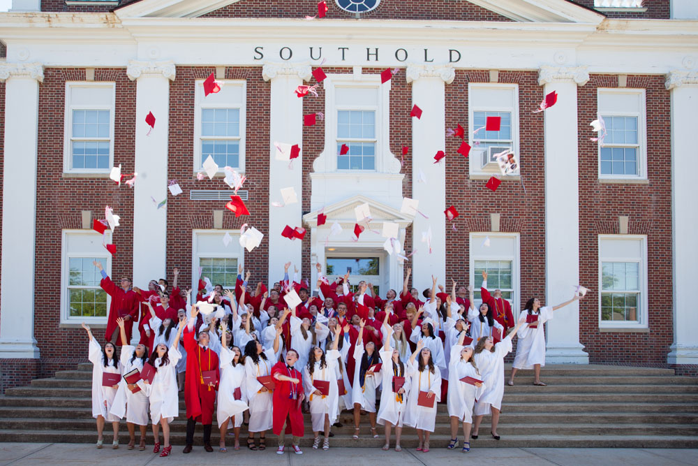 Tossing their caps. (Credit: Katharine Schroeder)