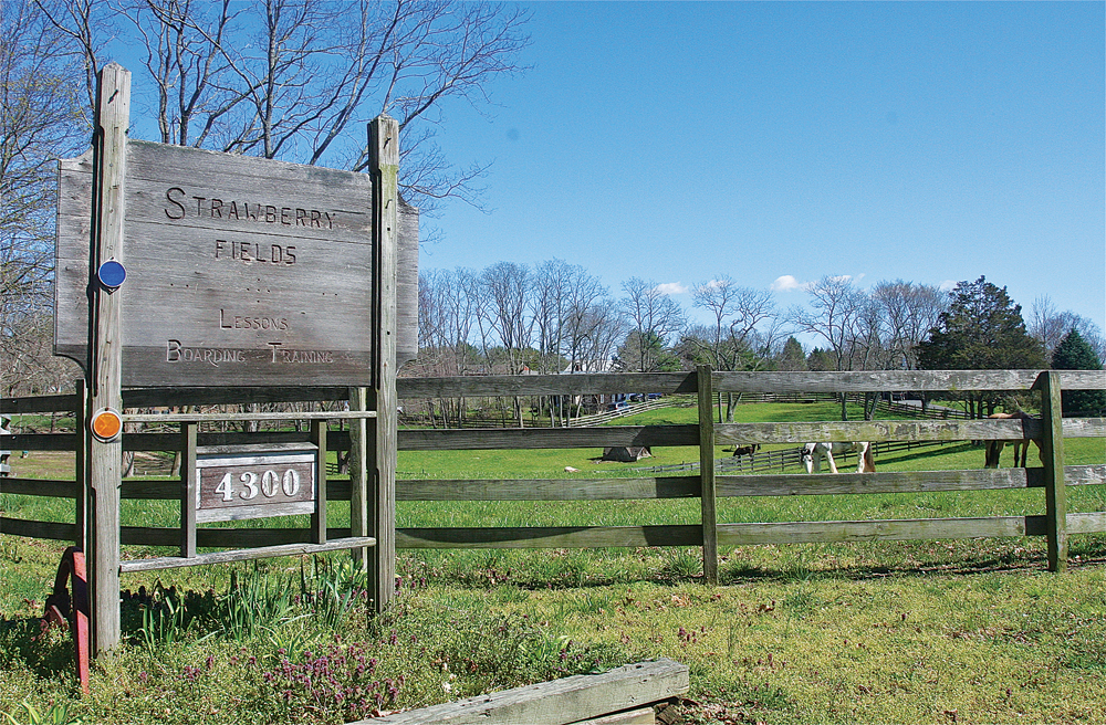 The entrance to Gene Davison's farm off Sound Avenue in Mattituck. (Credit: Barbaraellen Koch)