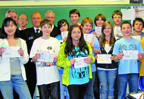 US Power Squadron 14 students who have recently completed Southold'f first safe boating class.