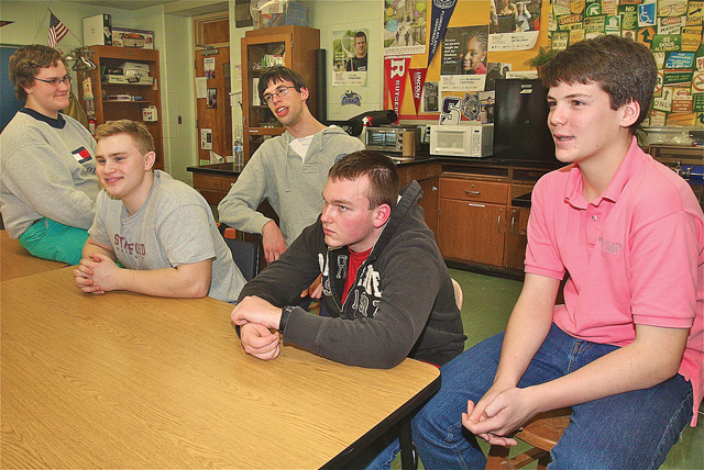 From left: Mattituck Best Buddies chapter president Chris Massey, vice president Michael Goodale, director Nick Mele, Ben Hinsch and treasurer Ryan Shuford. (Credit: Barbaraellen Koch)