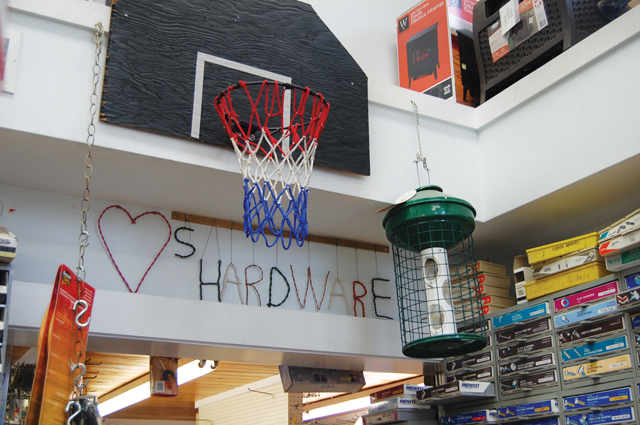 A sign in the front section of Hart's that Ms. Jerome and her father added during their tenure as owners. Three other owners preceded them, each of whom expanded the store, Ms. Jerome said. (Credit: Nicole Smith)