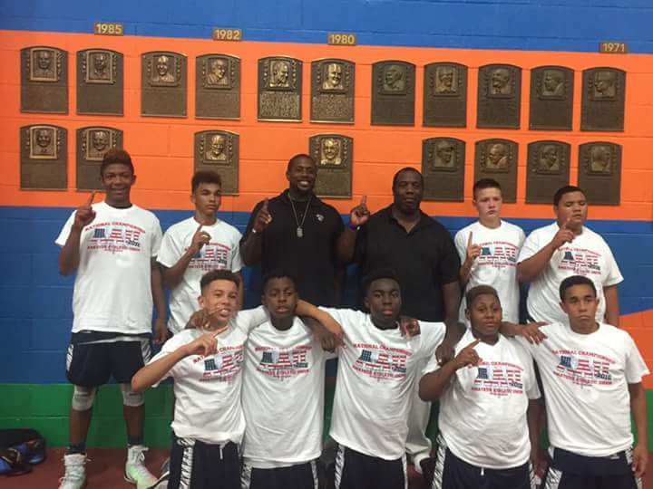 The Boulevard Boyz celebrate their AAU title. (Courtesy Photo)