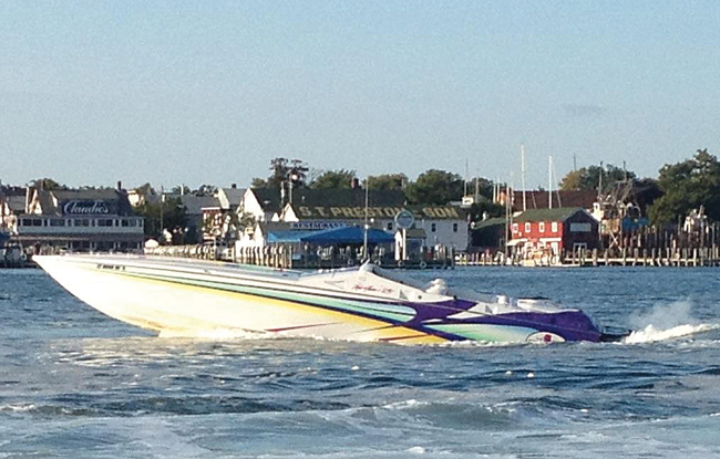 Garrett Moore took this photo right before boarding the runaway cigarette boat.
