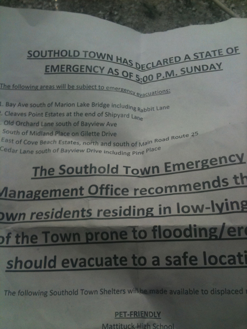 This was given to the Townsends Sunday in East Marion