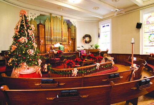 The Orient United Methodist Church on Village Lane in Orient. (Credit: Katharine Schroeder)