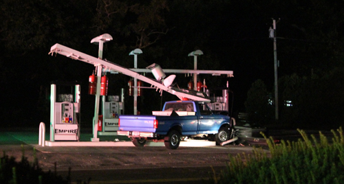 The accident scene at Empire Gas in Mattituck Thursday night. (Credit: Jennifer Gustavson photos)