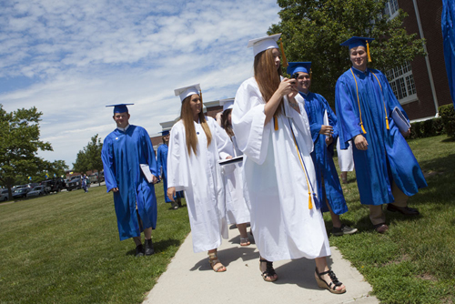 Students at Mattituck High School celebrated the centennial graduation Saturday morning. (Credit: Katharine Schroeder)