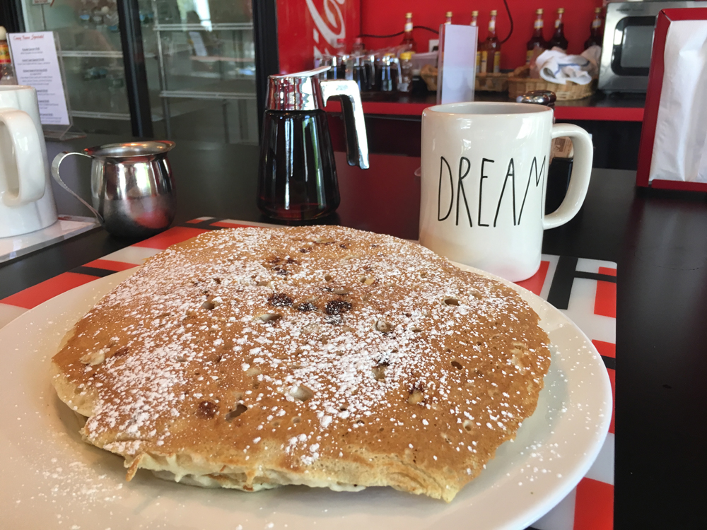 white chocolate macadamia nut pancakes